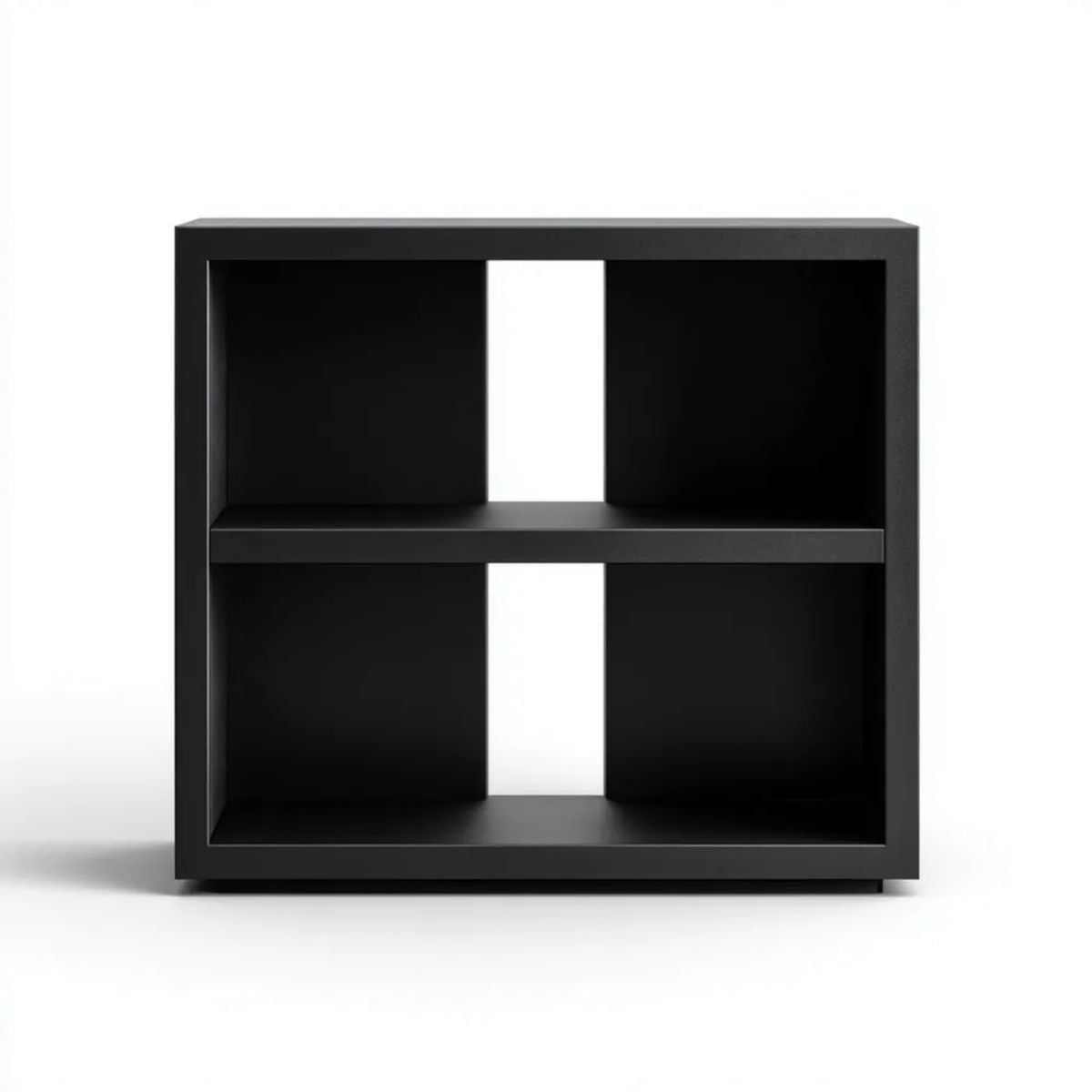 Czarny regał stojący z płyty wiórowej laminowanej 60 x 30 x 60 cm, 4 przegrody