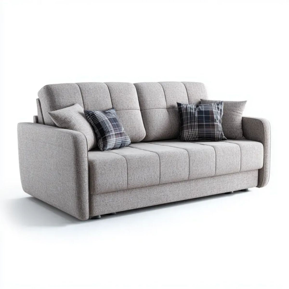 Trzyosobowa sofa z tkaniny szara 220 x 95 x 95 cm