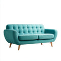Turkusowa sofa trzyosobowa z poliestru 210 x 90 x 85 cm