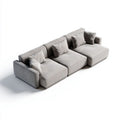 Trzyosobowa sofa modułowa z poliestru, szara, 300 × 110 × 78 cm