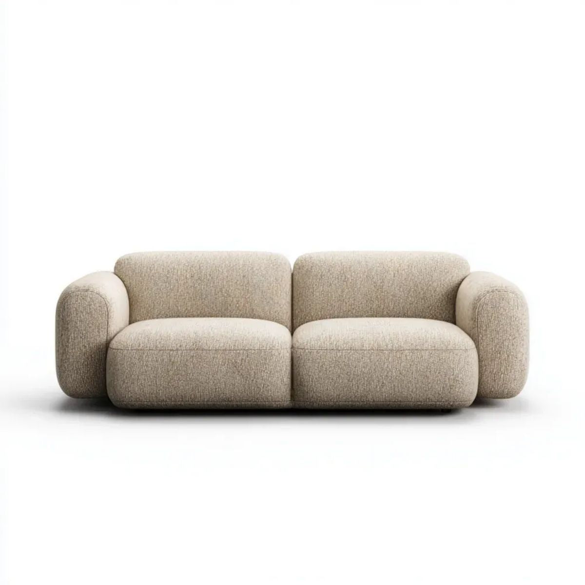 Beżowa sofa dwuosobowa z tkaniny, 180 x 95 x 72 cm