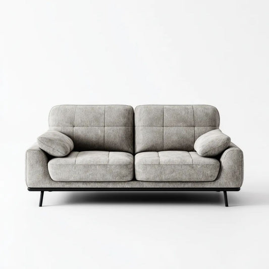 Sofa dwuosobowa szara z poliestru 160 x 90 x 88 cm