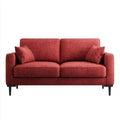 Dwuosobowa sofa z weluru poliestrowego 160 x 85 x 85 cm bordowa z czarnymi nogami