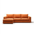3-osobowa narożna sofa w kształcie L z tkaninową tapicerką, pomarańczowa, 250 × 160 × 85 cm