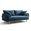 Granatowa sofa dwuosobowa z weluru 180 × 90 × 88 cm