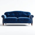Dwuosobowa sofa Chesterfield granatowa z aksamitu poliestrowego 178 x 86 x 83 cm