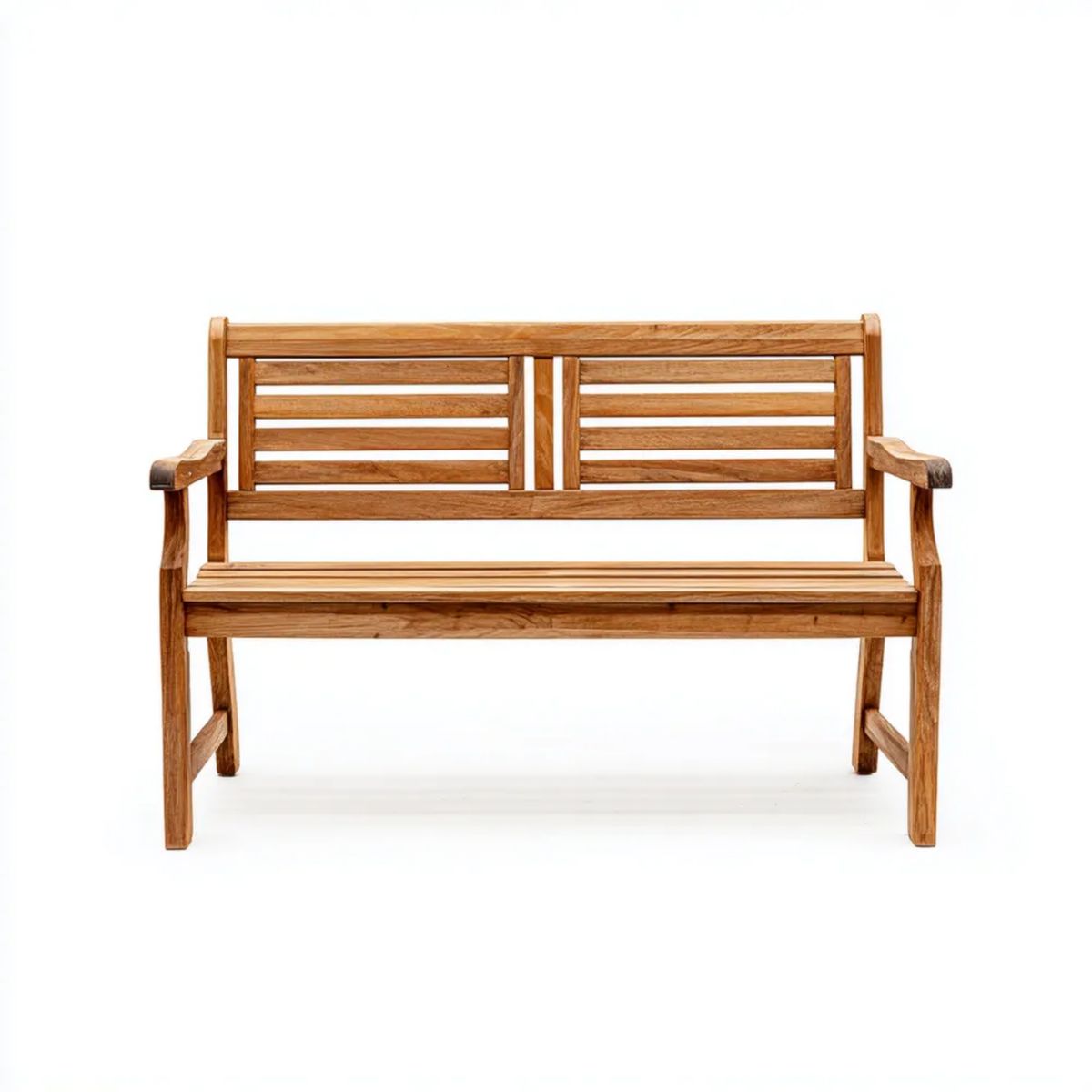 Dwuosobowa ławka ogrodowa brązowa z litego drewna tekowego 120 x 60 x 88 cm