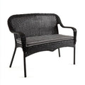 Dwuosobowa sofa ogrodowa z technorattanu czarna 120 x 65 x 85 cm