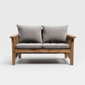 Dwuosobowa sofa ogrodowa z drewna brązowo-szara 120 x 65 x 75 cm
