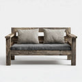 Dwuosobowa sofa ogrodowa z drewna brązowo-szara 130 × 70 × 78 cm