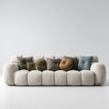 Kremowa sofa 3-osobowa z tapicerką poliestrową, 230 × 100 × 78 cm