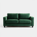 Dwuosobowa sofa z aksamitu poliestrowego, ciemnozielona, 160 x 86 x 85 cm