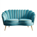 Turkusowa dwuosobowa sofa z aksamitu poliestrowego 160 × 82 × 85 cm ze złotymi nogami