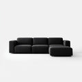 Czarna sofa narożna w kształcie L z prawostronnym szezlongiem, tapicerka PU, 280 × 160 × 78 cm