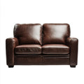 Dwuosobowa sofa ze skóry syntetycznej brązowa 160 x 90 x 85 cm