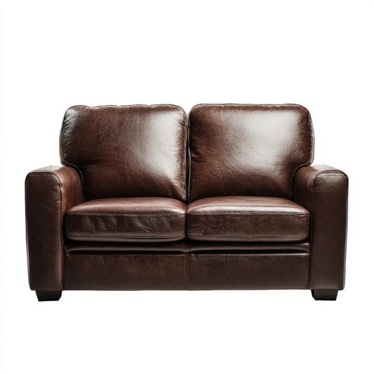 Dwuosobowa sofa ze skóry syntetycznej brązowa 160 x 90 x 85 cm