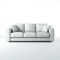 Trzyosobowa sofa jasnoszara z tapicerką tkaninową 210 x 90 x 85 cm