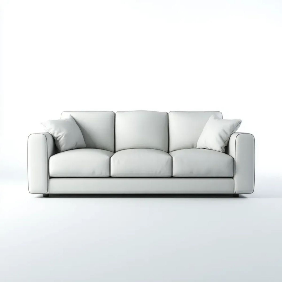 Trzyosobowa sofa jasnoszara z tapicerką tkaninową 210 x 90 x 85 cm