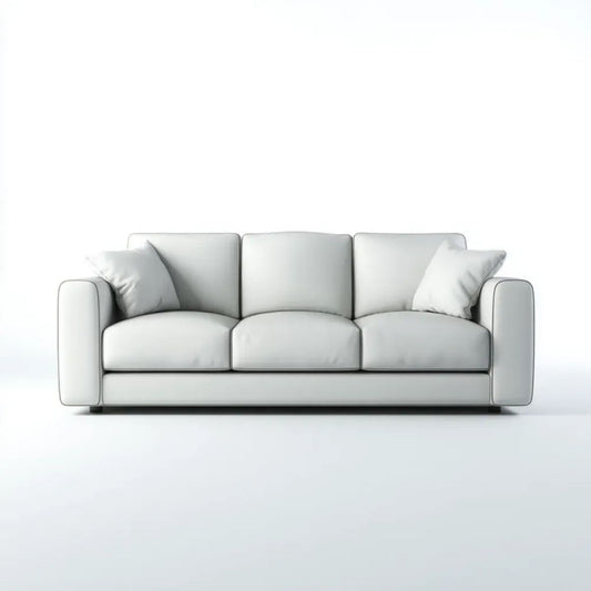 Trzyosobowa sofa jasnoszara z tapicerką tkaninową 210 x 90 x 85 cm