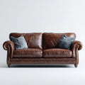 Dwuosobowa sofa brązowa z tapicerką z PU 180 x 90 x 85 cm