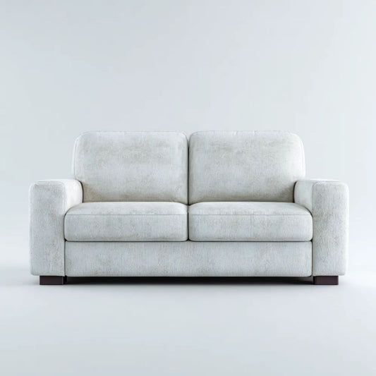 Dwuosobowa sofa tapicerowana jasnoszara z ciemnobrązowymi nóżkami, 170 × 90 × 85 cm